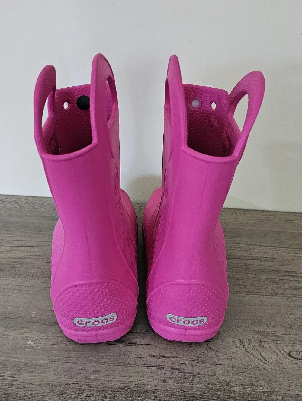 CROCS Kids Hot Pink Rain Boots with Butterfly Charm Toddler Girl C 13